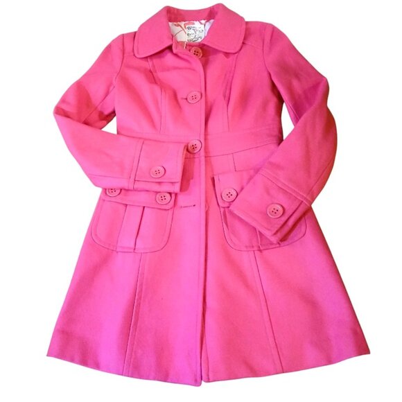TULLE Pink Tailored Fit Wool Peacoat XS - EUC - Picture 2 of 8